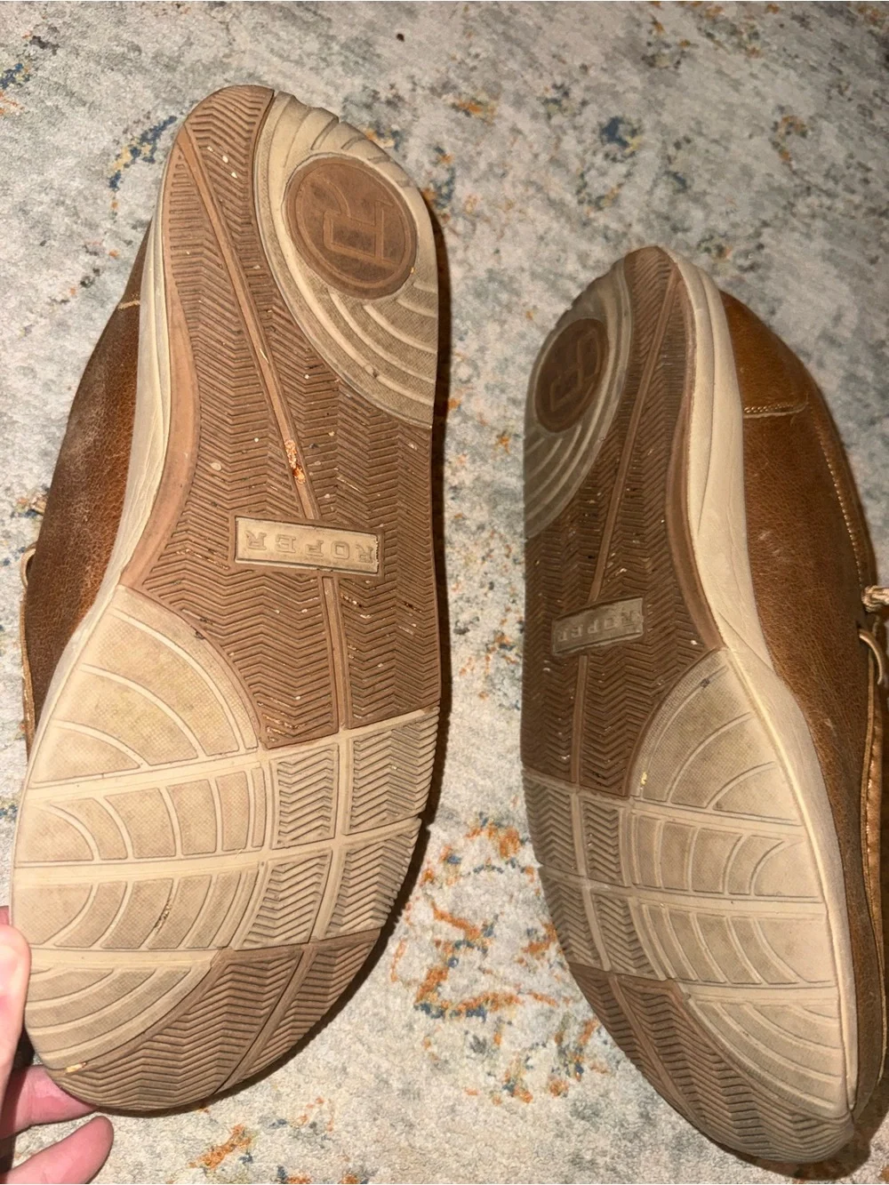ROPER Men's Casual Brown Leather Moc Toe Boat Shoes Size 11D